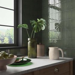 Clay Olive Ceramic Glazed Wall Tile 65x130mm